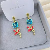 1 Pair Retro Heart Shape Flower Bow Knot Alloy Inlay Artificial Pearls Rhinestones Women's Earrings sku image 25