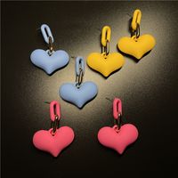 1 Pair Simple Style Heart Shape Alloy Stoving Varnish 14k Gold Plated Women's Earrings main image 5