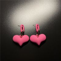 1 Pair Simple Style Heart Shape Alloy Stoving Varnish 14k Gold Plated Women's Earrings sku image 1
