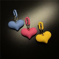 1 Pair Simple Style Heart Shape Alloy Stoving Varnish 14k Gold Plated Women's Earrings main image 3