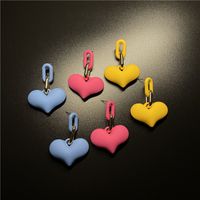 1 Pair Simple Style Heart Shape Alloy Stoving Varnish 14k Gold Plated Women's Earrings main image 2