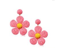 1 Pair Fashion Flower Rattan Handmade Women's Drop Earrings sku image 29