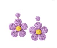 1 Pair Fashion Flower Rattan Handmade Women's Drop Earrings sku image 27