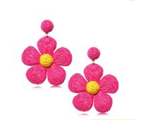 1 Pair Fashion Flower Rattan Handmade Women's Drop Earrings sku image 25