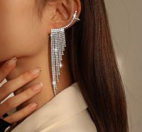 1 Pair Luxurious Tassel Alloy Plating Rhinestones Women's Drop Earrings main image 1