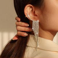 1 Pair Luxurious Tassel Alloy Plating Rhinestones Women's Drop Earrings main image 5