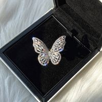 1 Stück Mode Schmetterling Künstliche Edelsteine Legierung Überzug Frau Offener Ring main image 3