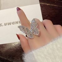 1 Stück Mode Schmetterling Künstliche Edelsteine Legierung Überzug Frau Offener Ring main image 1