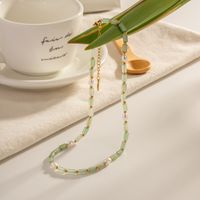 1 Stück Mode Runden Rostfreier Stahl Ein Naturstein Süßwasserperle Perlen Überzug Halskette main image 5