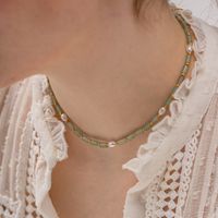 1 Stück Mode Runden Rostfreier Stahl Ein Naturstein Süßwasserperle Perlen Überzug Halskette main image 7