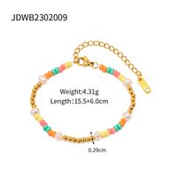 1 Piece Fashion Multicolor Stainless Steel Natural Stone Freshwater Pearl Beaded Plating Bracelets main image 2