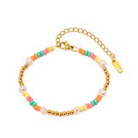 1 Piece Fashion Multicolor Stainless Steel Natural Stone Freshwater Pearl Beaded Plating Bracelets main image 3