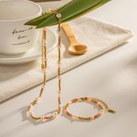 Ethnic Style Geometric Stainless Steel Freshwater Pearl Beaded 18k Gold Plated Necklace main image 1