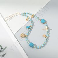 Vacation Style Color Matching Artificial Crystal Mobile Phone Lanyard Wholesale sku image 3