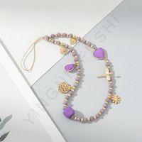 Vacation Style Color Matching Artificial Crystal Mobile Phone Lanyard Wholesale sku image 6