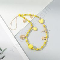 Vacation Style Color Matching Artificial Crystal Mobile Phone Lanyard Wholesale sku image 7