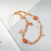 Vacation Style Color Matching Artificial Crystal Mobile Phone Lanyard Wholesale sku image 8