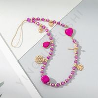 Vacation Style Color Matching Artificial Crystal Mobile Phone Lanyard Wholesale sku image 4