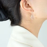 Simple Temperament Personality Geometric Shape Titanium Steel Plated 18k Gold Earrings sku image 1