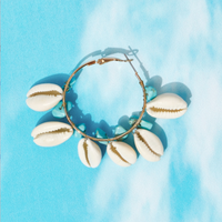 1 Pair Vacation Irregular Shell Shell Ferroalloy Inlay Turquoise Women's Earrings main image 6