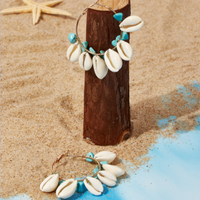 1 Pair Vacation Irregular Shell Shell Ferroalloy Inlay Turquoise Women's Earrings main image 5
