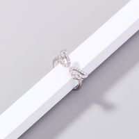 1 Piece Fashion Angel Wings Copper Plating Hollow Out Inlay Zircon Open Ring main image 5