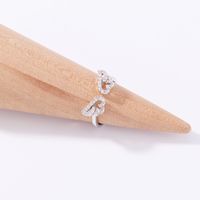 1 Piece Fashion Angel Wings Copper Plating Hollow Out Inlay Zircon Open Ring main image 3