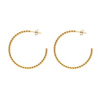 1 Pair Simple Style C Shape Twist Plating 304 Stainless Steel Gold Plated Ear Studs main image 5
