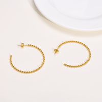 1 Pair Simple Style C Shape Twist Plating 304 Stainless Steel Gold Plated Ear Studs main image 4