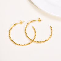 1 Pair Simple Style C Shape Twist Plating 304 Stainless Steel Gold Plated Ear Studs main image 2