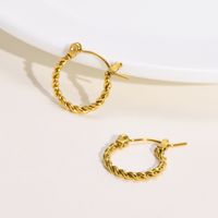 1 Pair Fashion Circle Plating 201 Stainless Steel Gold Plated Earrings main image 5