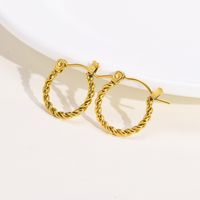 1 Pair Fashion Circle Plating 201 Stainless Steel Gold Plated Earrings main image 7