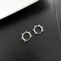 1 Pair Simple Style Round Titanium Steel Plating Earrings main image 3