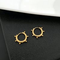 1 Pair Simple Style Round Titanium Steel Plating Earrings sku image 2