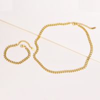 201 Edelstahl Vergoldet Mode Überzug Geometrisch Armbänder Halskette main image 4