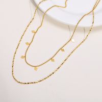 201 Stainless Steel Gold Plated Fashion Plating Geometric Layered Necklaces main image 5