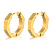 1 Pair Simple Style Geometric Plating 201 Stainless Steel Gold Plated Hoop Earrings sku image 7
