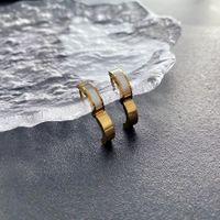 1 Pair Fashion Round Plating Titanium Steel Earrings sku image 1