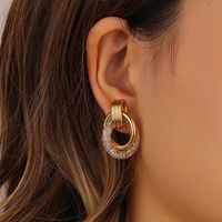 1 Pair Fashion Oval Metal Plating Women's Ear Studs main image 6
