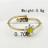 304 Stainless Steel 14K Gold Plated Simple Style Plating Flower Open Ring main image 2