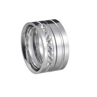 1 Piece Fashion Geometric Stainless Steel Inlay Zircon Rings main image 3