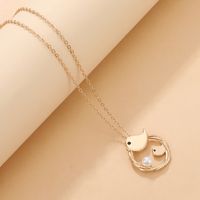 1 Piece Retro Bird Alloy Plating Artificial Pearls 14k Gold Plated Mother's Day Women's Pendant Necklace main image 4