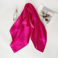 Women's Fashion Solid Color Satin Printing Silk Scarves sku image 19