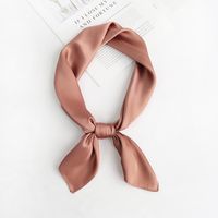 Women's Fashion Solid Color Satin Printing Silk Scarves main image 5
