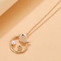 1 Piece Retro Bird Alloy Plating Artificial Pearls 14k Gold Plated Mother's Day Women's Pendant Necklace main image 2