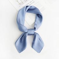 Women's Fashion Solid Color Satin Printing Silk Scarves main image 3