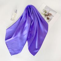 Women's Fashion Solid Color Satin Printing Silk Scarves sku image 18
