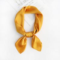 Women's Fashion Solid Color Satin Printing Silk Scarves sku image 16
