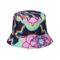 Unisex Hip-hop Punk Streetwear Graffiti Printing Flat Eaves Bucket Hat main image 5