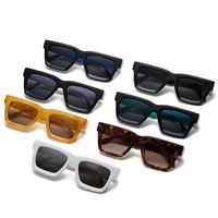 Fashion Color Block Solid Color Ac Square Full Frame Women's Sunglasses main image 6